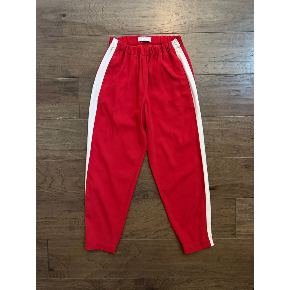 Babaton Red Side Stripe Track Pants High Rise Tapered XXS SBC1-6603-19